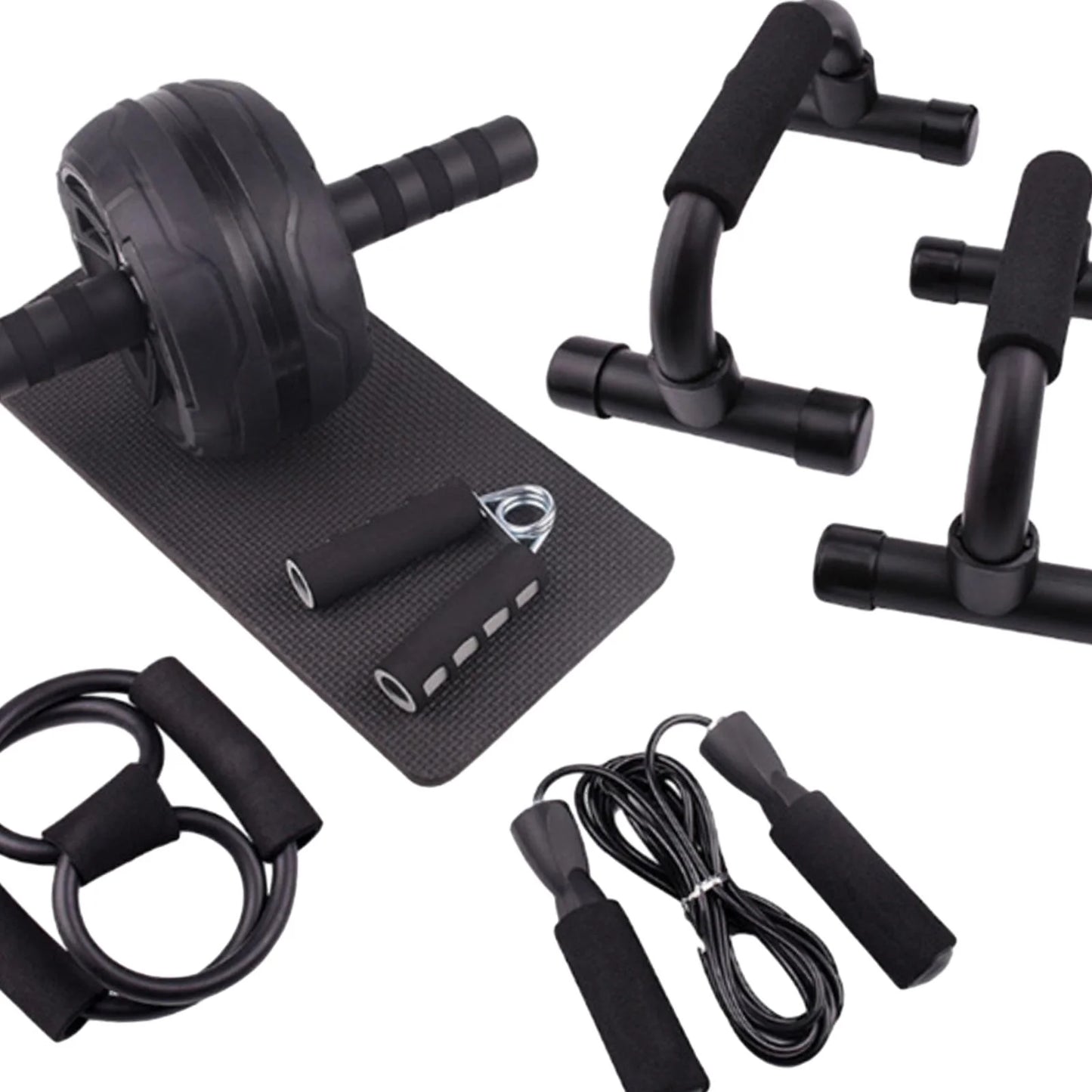 Ultimate Abs Roller Wheel & Chest Expander Set - Home Gym Fitness Equipment for Total Body Workout