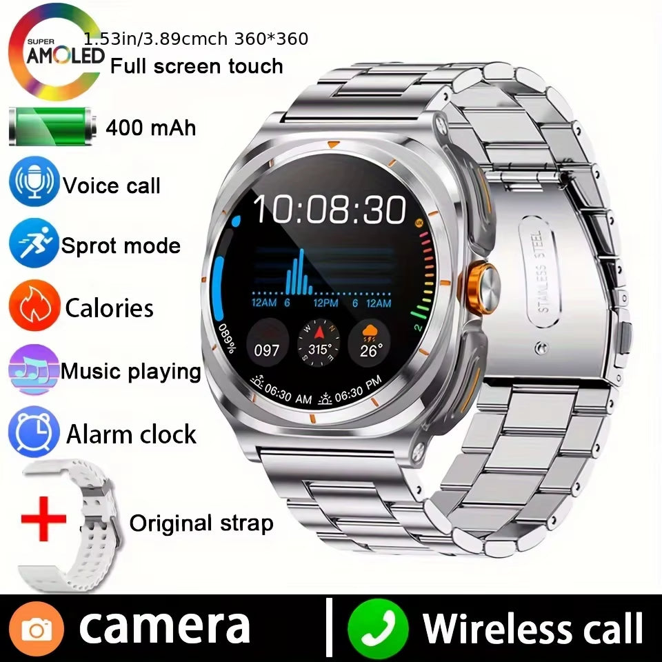 2025 Smartwatch with Wireless Bluetooth Earphones - Waterproof, Health Monitor, Sports Music, Dual Earphone Call Function