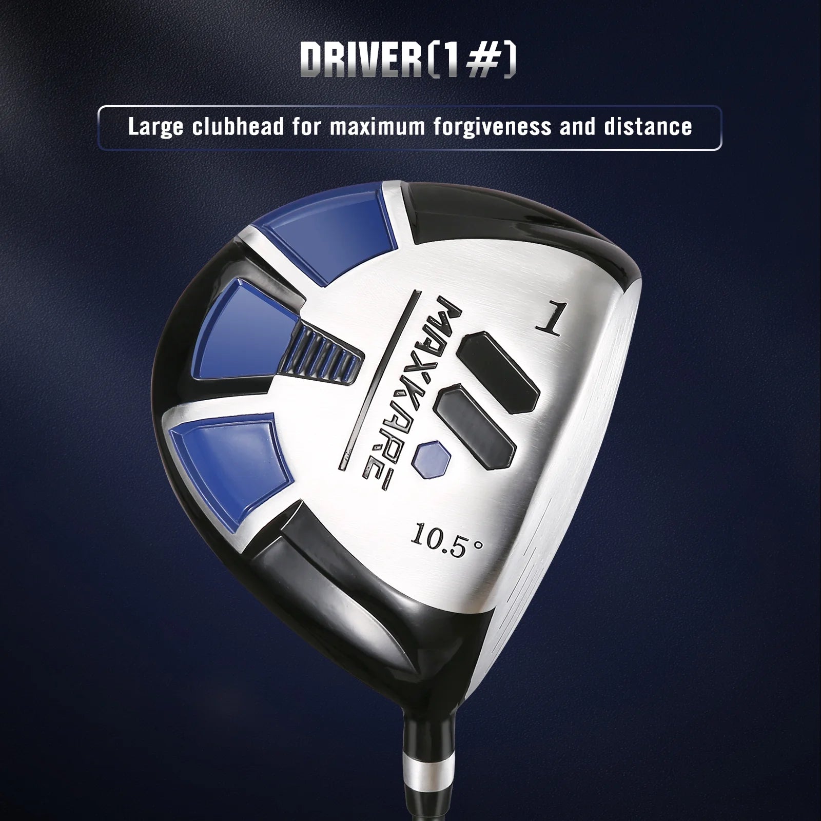 Complete Golf Clubs Set Golf Men'S Regular 9-Piece Complete Set, 3 Head Covers, Stand Bag - Right Hand, Blue