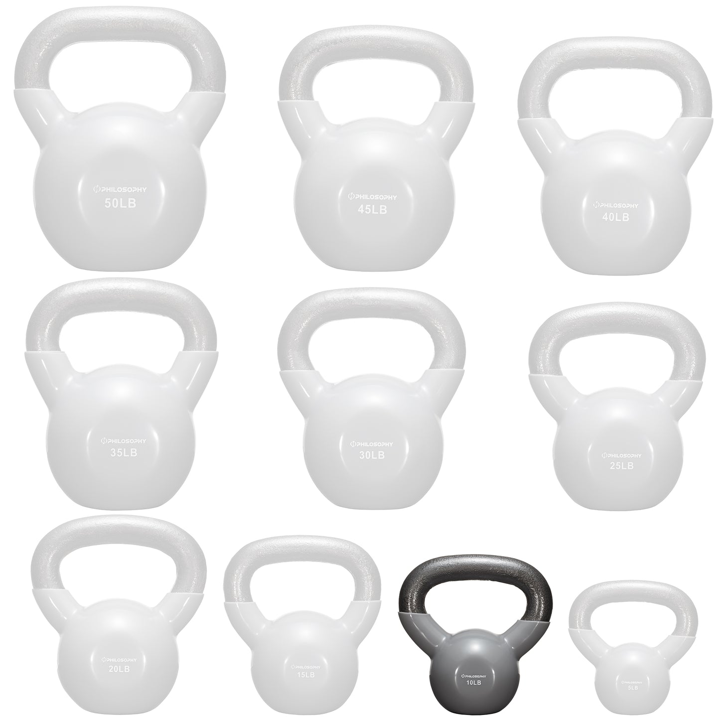 Versatile Vinyl Coated Cast Iron Kettlebells - 5 to 50 Pounds for Ultimate Strength Training