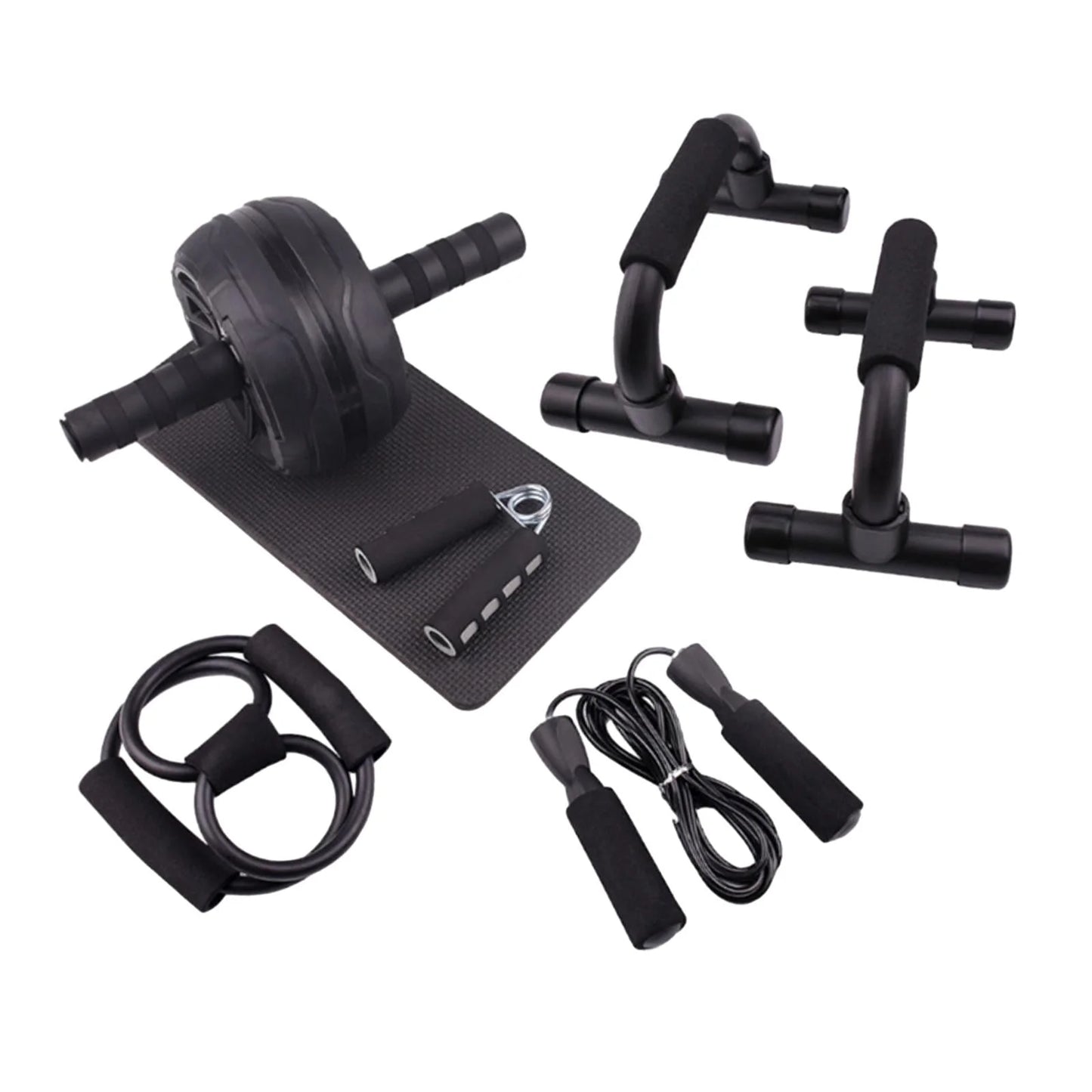 Ultimate Abs Roller Wheel & Chest Expander Set - Home Gym Fitness Equipment for Total Body Workout