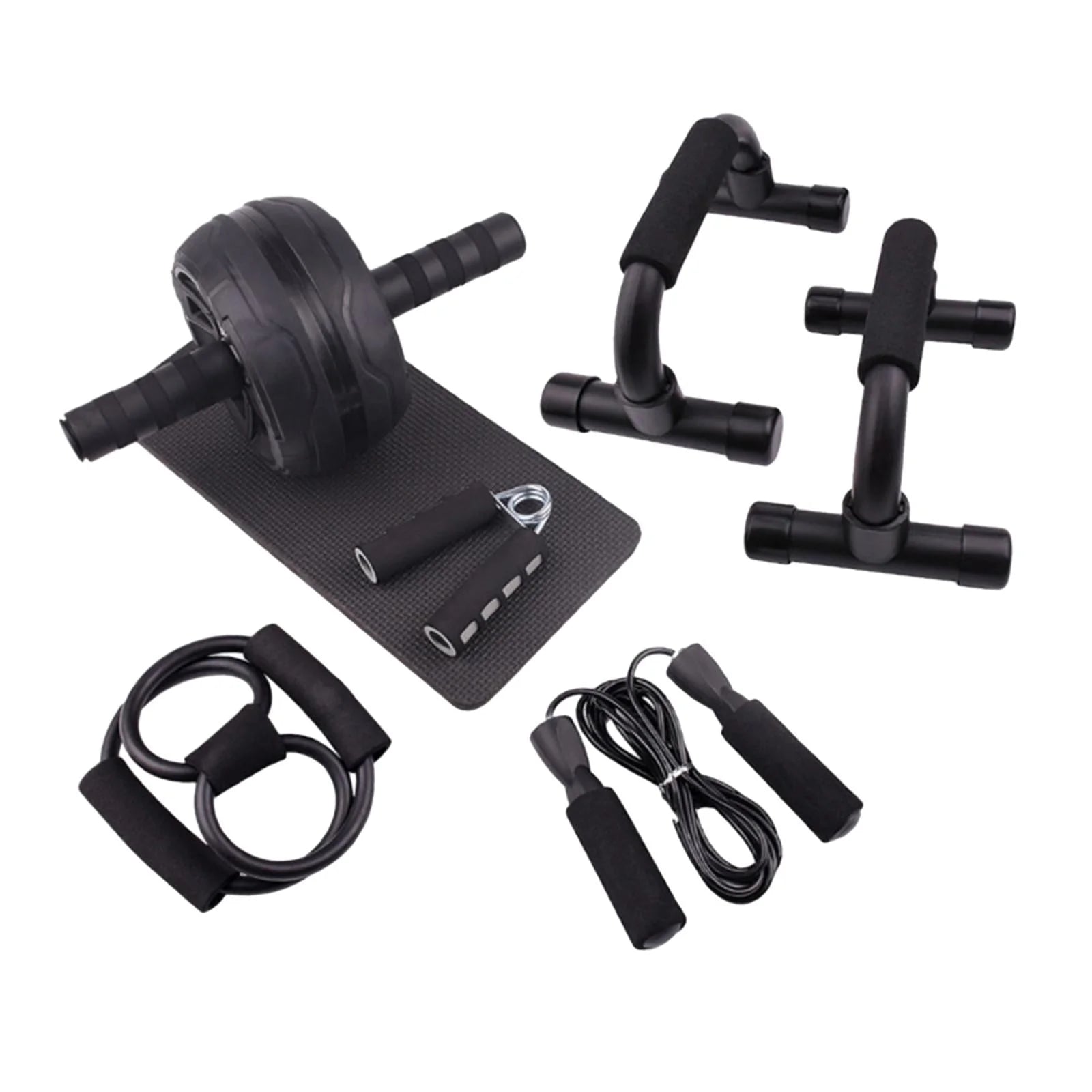 Ultimate Abs Roller Wheel & Chest Expander Set - Home Gym Fitness Equipment for Total Body Workout