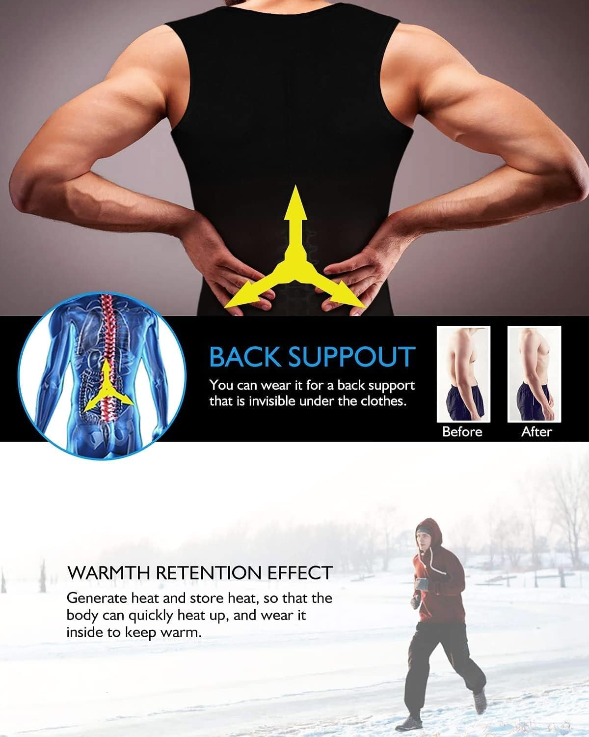 Men's Neoprene Sauna Vest - Hot Sweat Waist Trainer & Slimming Shapewear for Ultimate Workout Performance