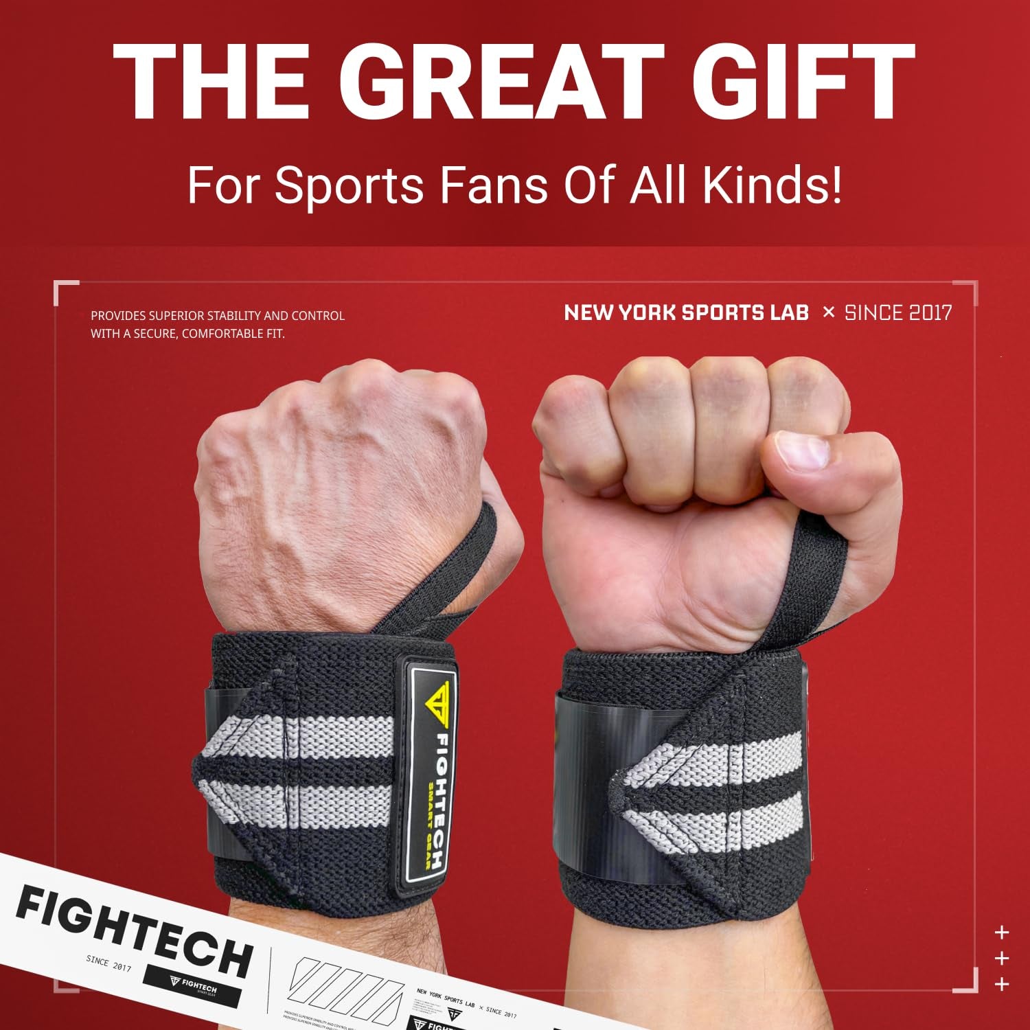 Professional 18-Inch Wrist Wraps for Weightlifting - Ideal for Powerlifting, Strength Training & Bodybuilding (Black)