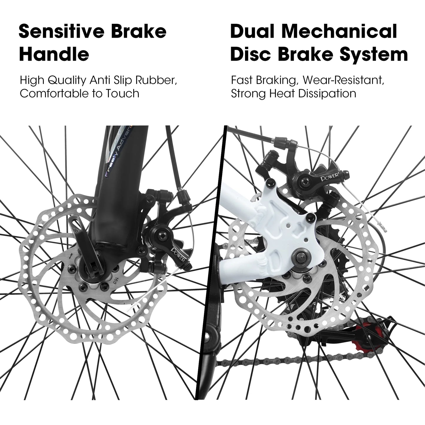 27" High-Performance Mountain Bike - 21 Speed, Durable High Carbon Steel Frame, Suspension Fork & Disc Brake for Men and Women - Sleek White Design