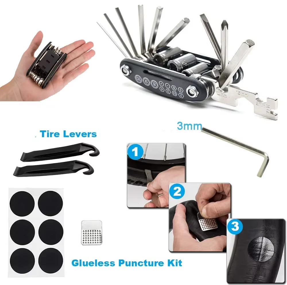 Ultimate Bicycle Repair Tool Kit - Portable Multi-Tool Set with Pump & Tire Patches for Mountain & Road Bikes