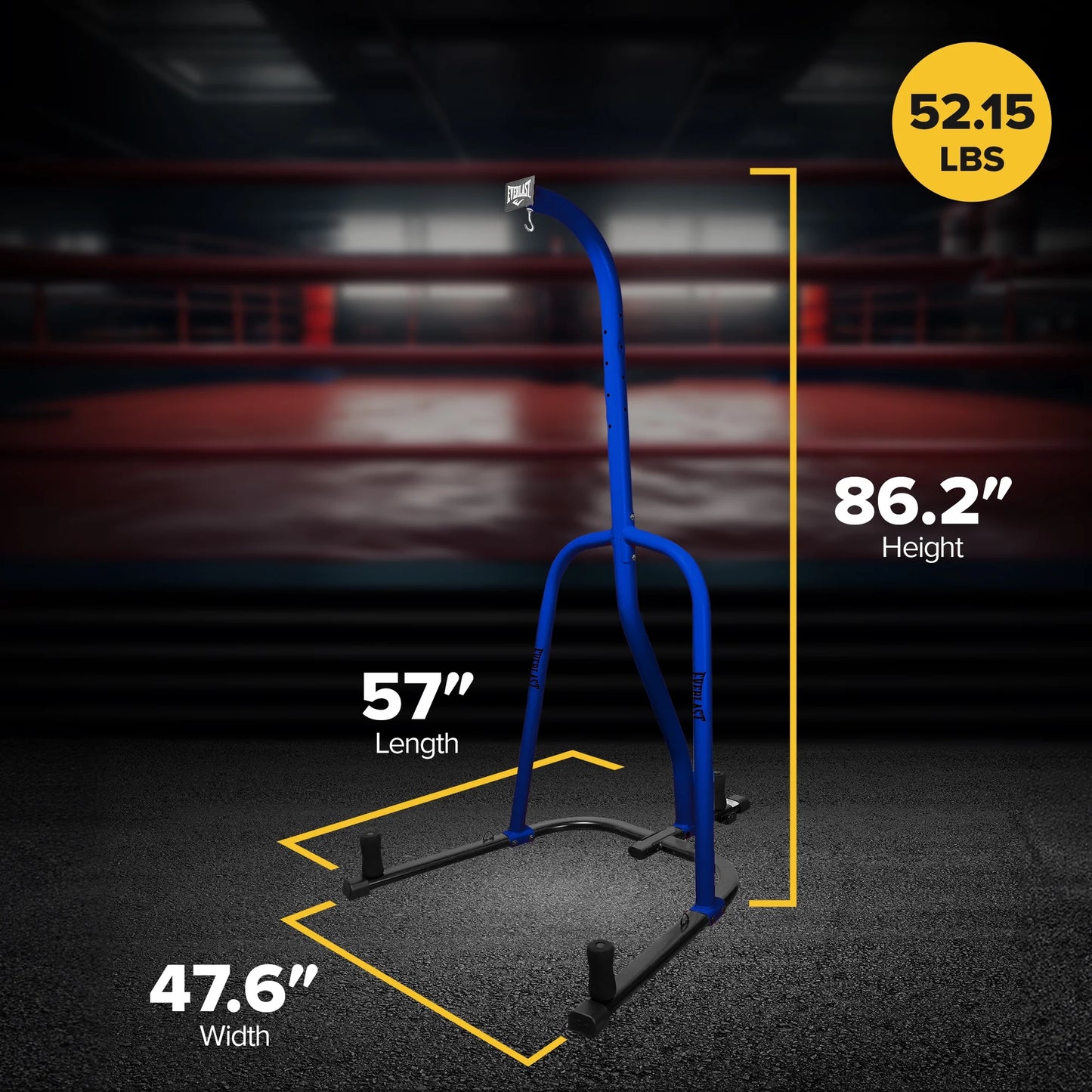 Heavy-Duty Single Station Punching Bag Stand - Durable Powder-Coated Steel, 100 Lb Capacity, Stylish Blue