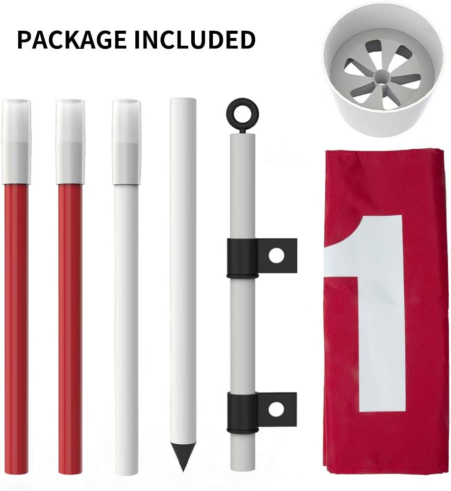 Premium 6Ft Golf Flagstick with Detachable Cup - Durable Anti-Rust Glass Fiber Design for Backyard and Driving Range Use