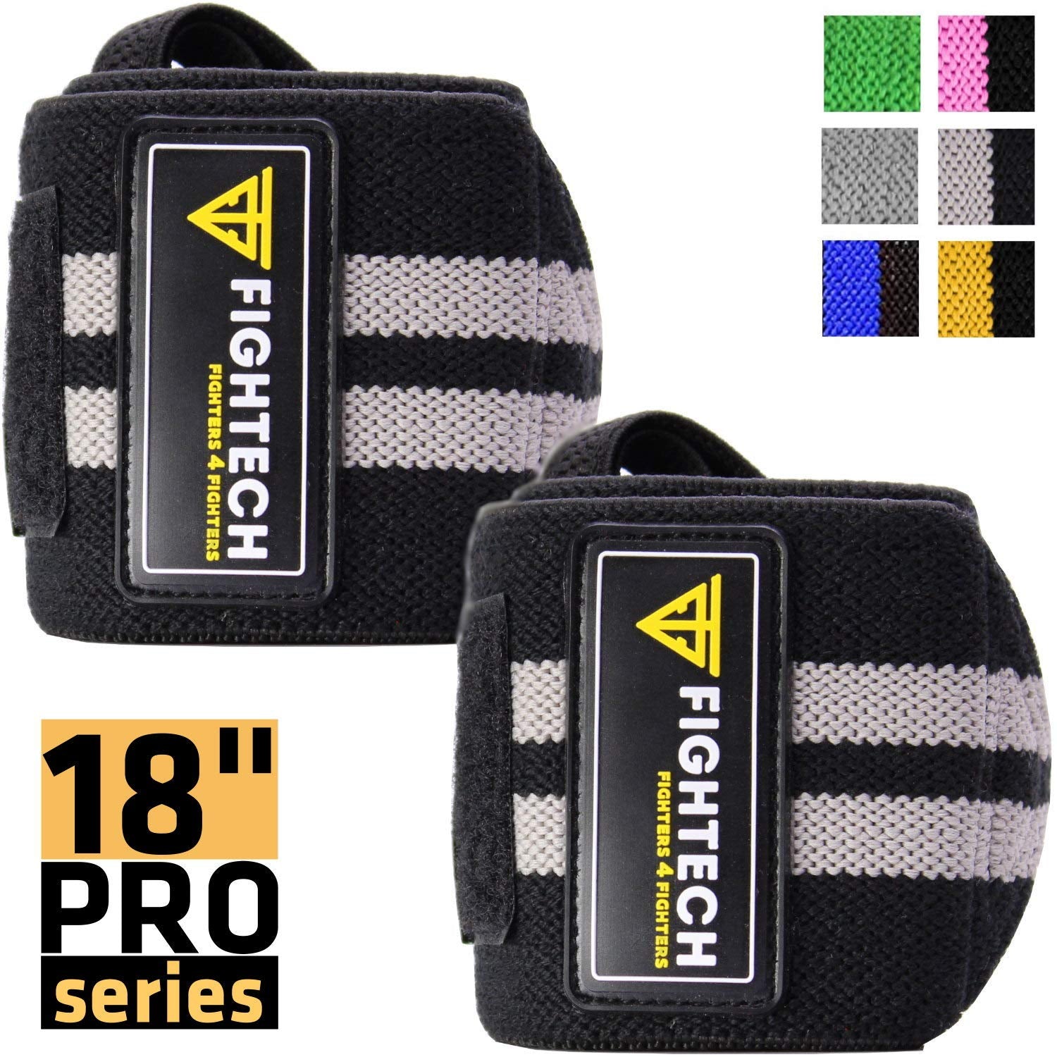 Professional 18-Inch Wrist Wraps for Weightlifting - Ideal for Powerlifting, Strength Training & Bodybuilding (Black)