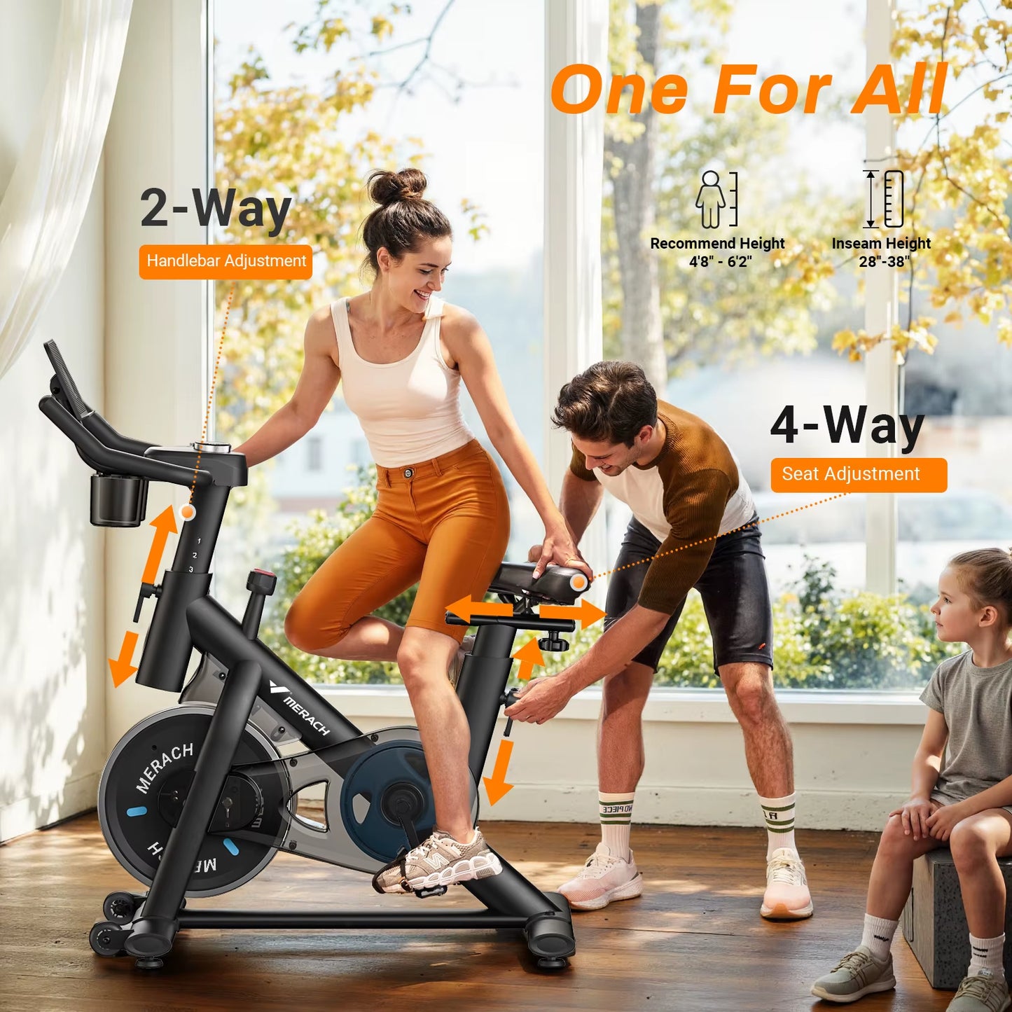 Exercise Bike Brake Pad Stationary Bike Low Noise Indoor Cycling Bike 270Lbs Weight Capacity Tablet Mount Fitness Courses