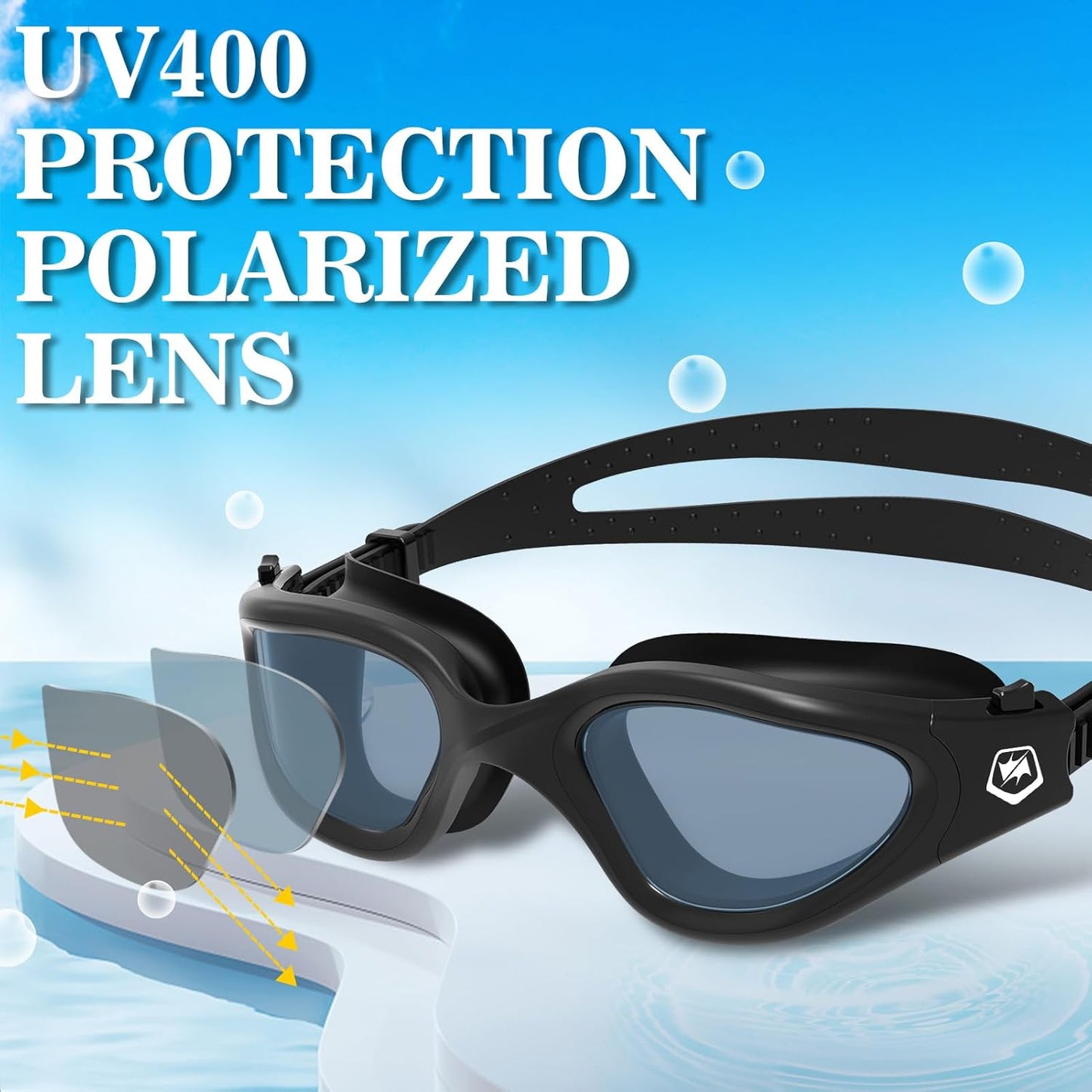 Premium Polarized Swimming Goggles - Anti-Fog, UV Protection, No Leakage, Clear Vision for All Ages