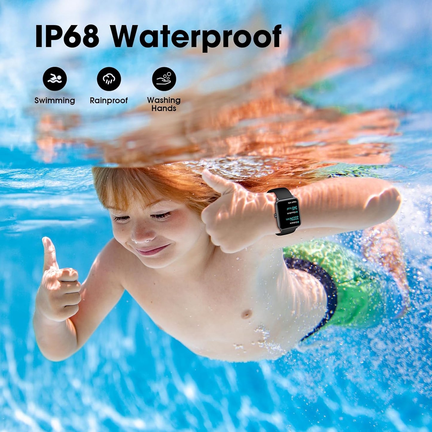 Senior-Friendly Waterproof Pedometer Watch - No App Needed, Step Counter & Sleep Tracker for Active Men & Women