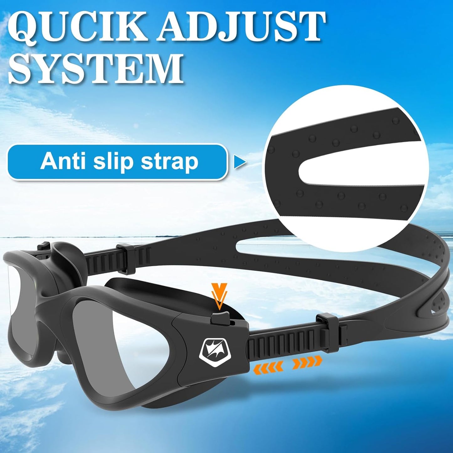 Premium Polarized Swimming Goggles - Anti-Fog, UV Protection, No Leakage, Clear Vision for All Ages