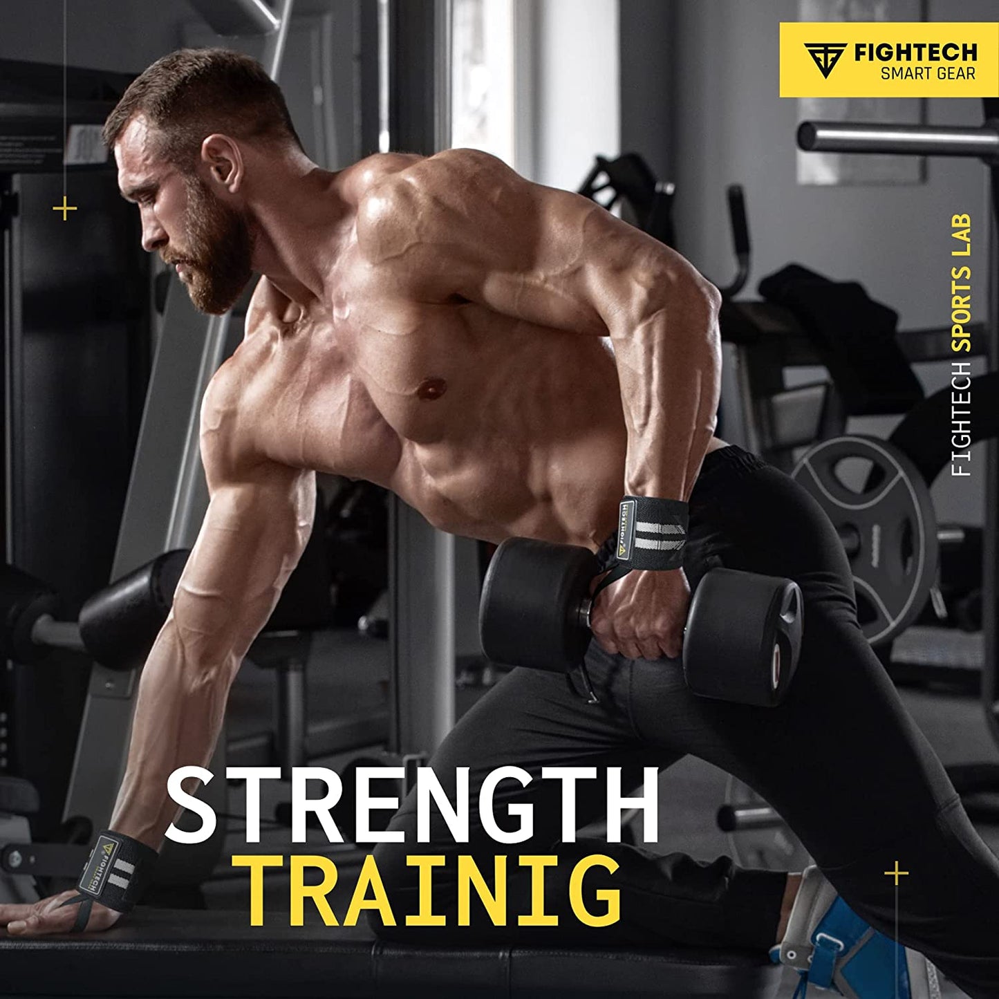 Professional 18-Inch Wrist Wraps for Weightlifting - Ideal for Powerlifting, Strength Training & Bodybuilding (Black)