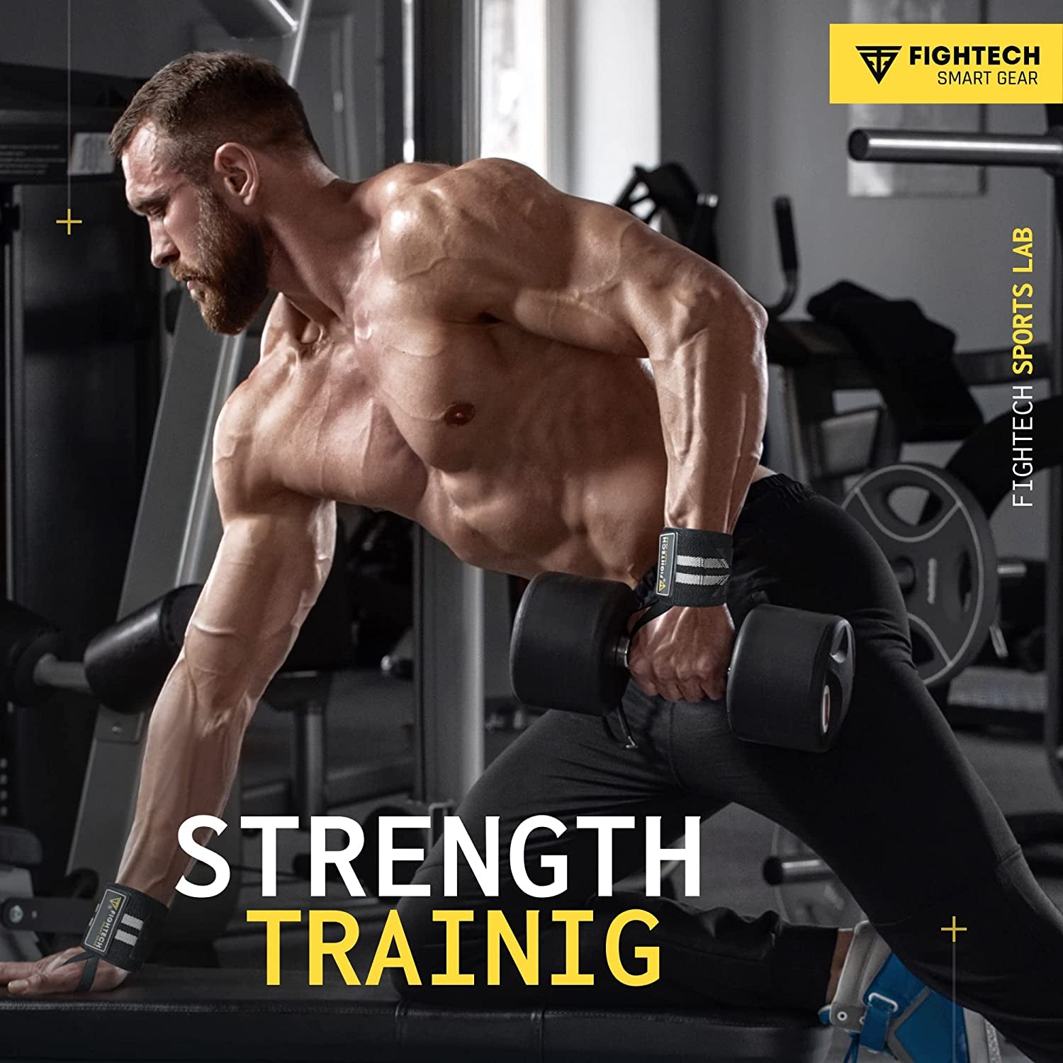 Professional 18-Inch Wrist Wraps for Weightlifting - Ideal for Powerlifting, Strength Training & Bodybuilding (Black)