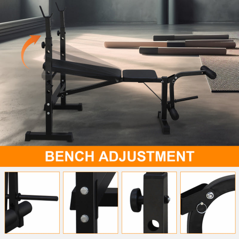 Ultimate Weightlifting Bench Press Set with Squat Rack - Build Strength and Muscle at Home!