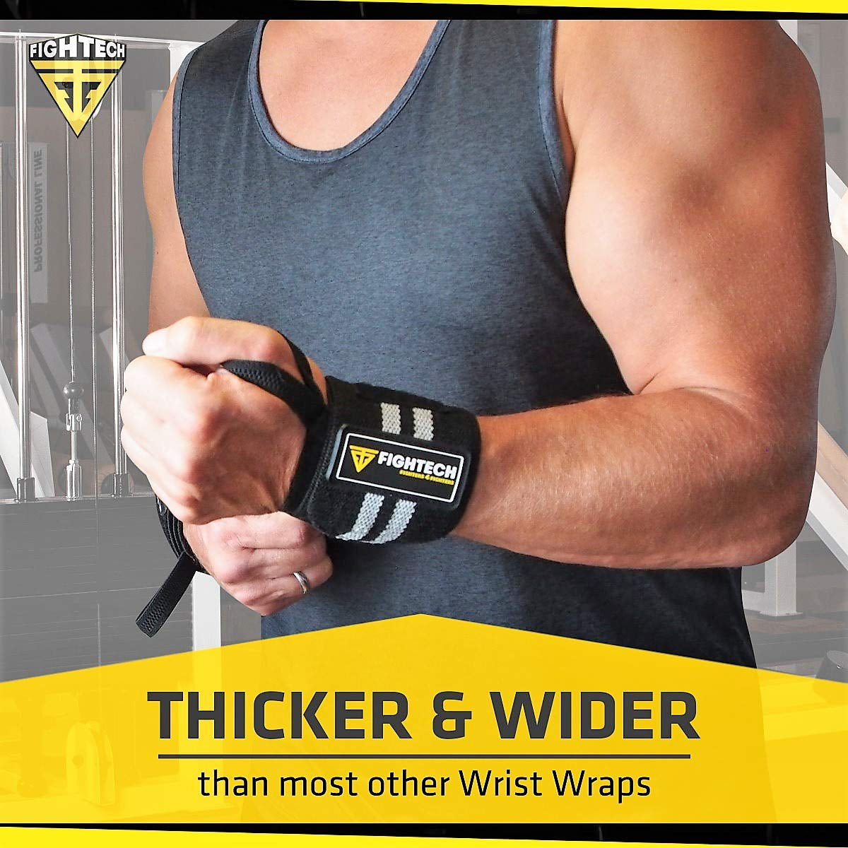 Professional 18-Inch Wrist Wraps for Weightlifting - Ideal for Powerlifting, Strength Training & Bodybuilding (Black)