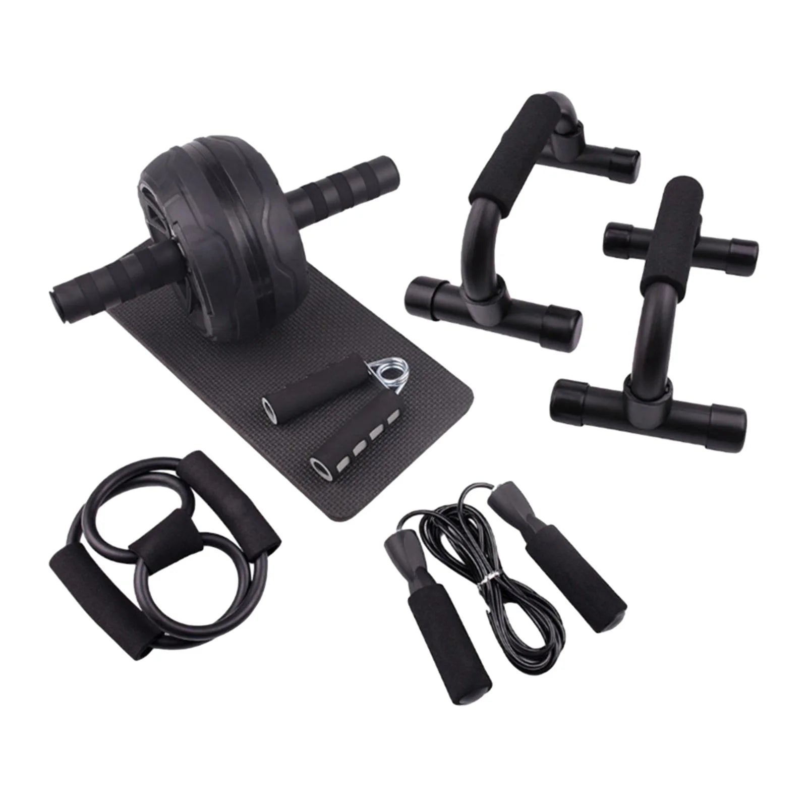 Ultimate Abs Roller Wheel & Chest Expander Set - Home Gym Fitness Equipment for Total Body Workout