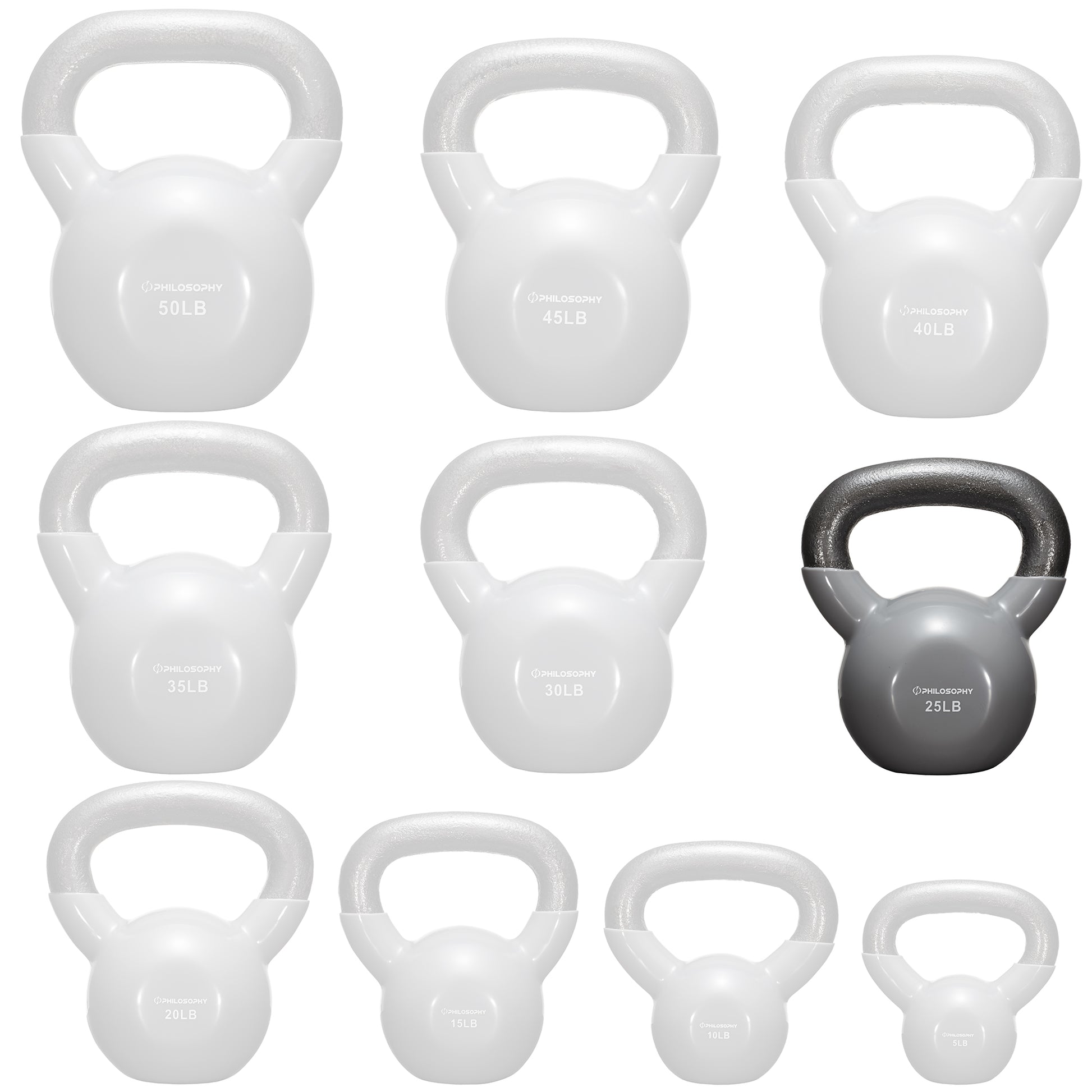 Versatile Vinyl Coated Cast Iron Kettlebells - 5 to 50 Pounds for Ultimate Strength Training