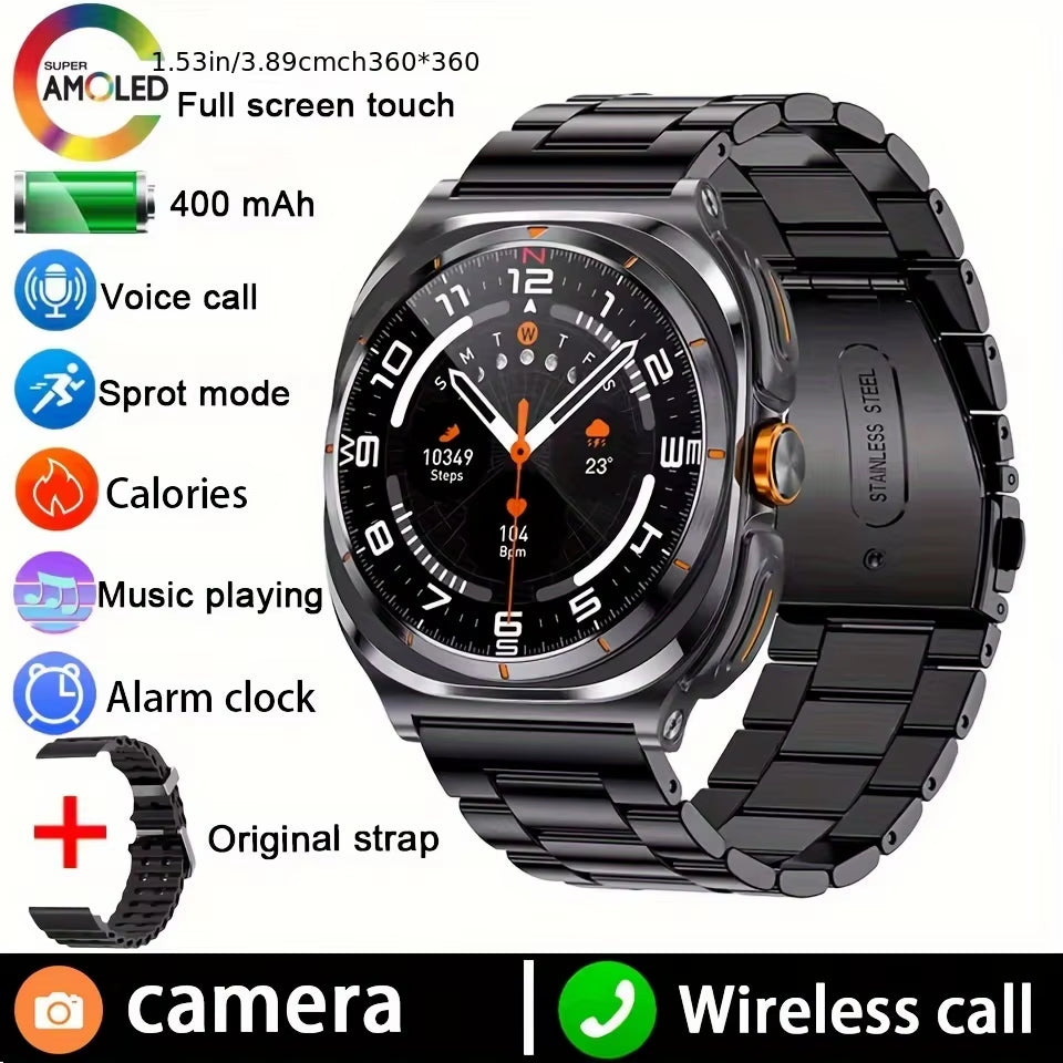 2025 Smartwatch with Wireless Bluetooth Earphones - Waterproof, Health Monitor, Sports Music, Dual Earphone Call Function