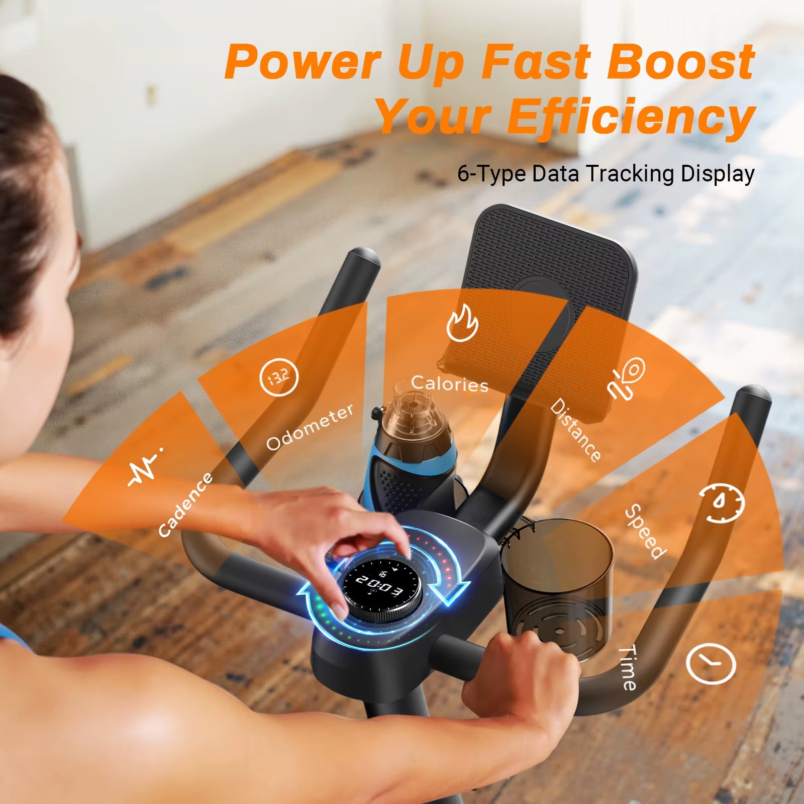 Exercise Bike Brake Pad Stationary Bike Low Noise Indoor Cycling Bike 270Lbs Weight Capacity Tablet Mount Fitness Courses