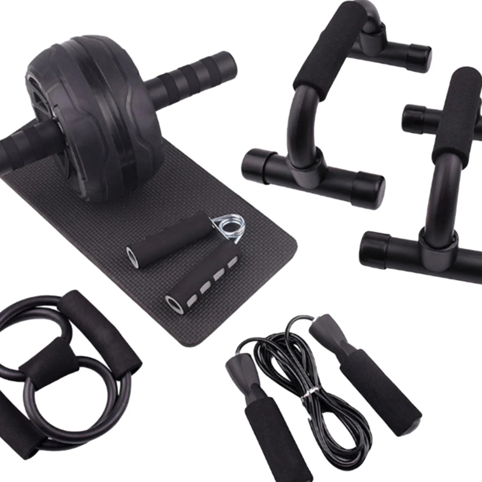 Ultimate Abs Roller Wheel & Chest Expander Set - Home Gym Fitness Equipment for Total Body Workout