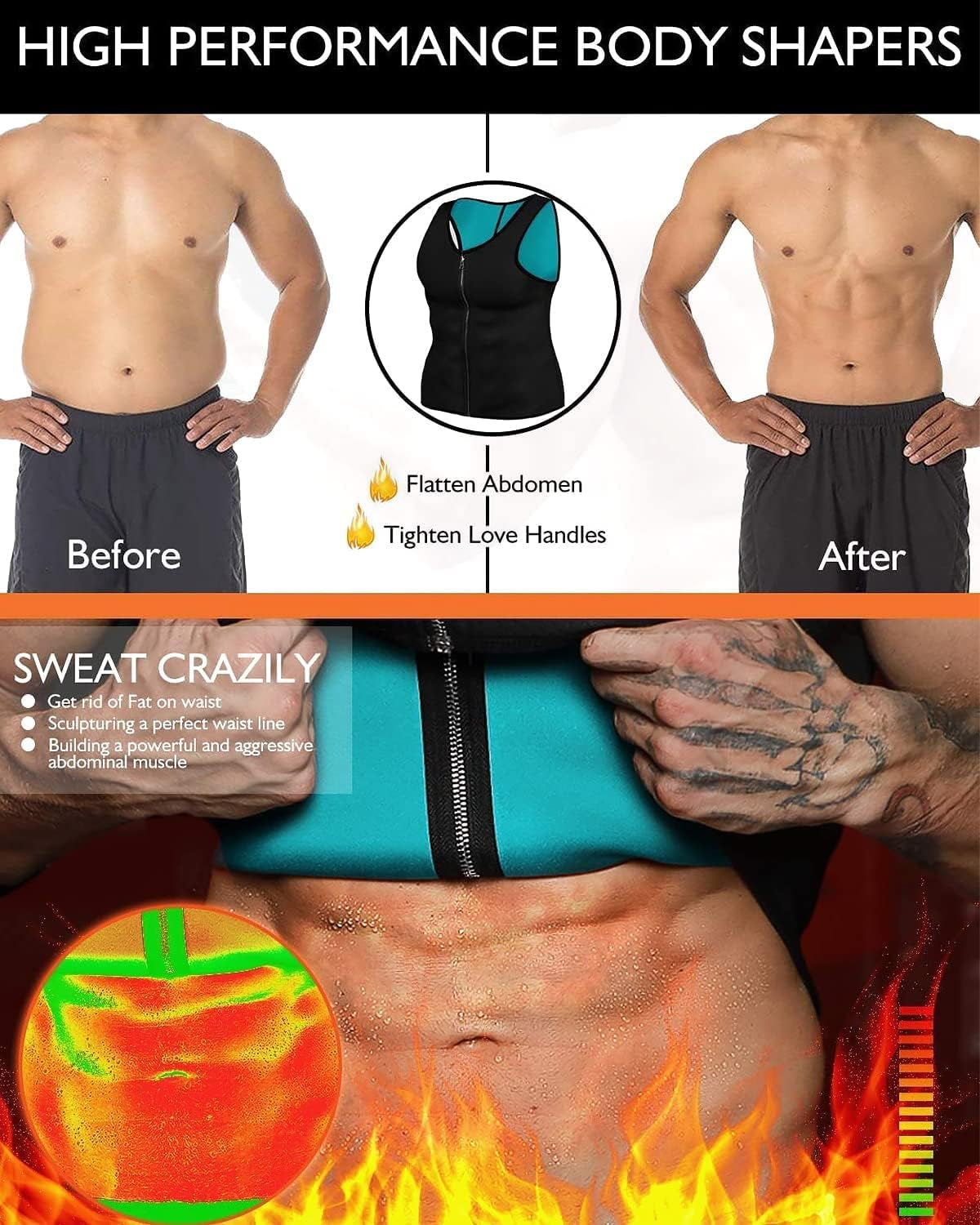 Men's Neoprene Sauna Vest - Hot Sweat Waist Trainer & Slimming Shapewear for Ultimate Workout Performance