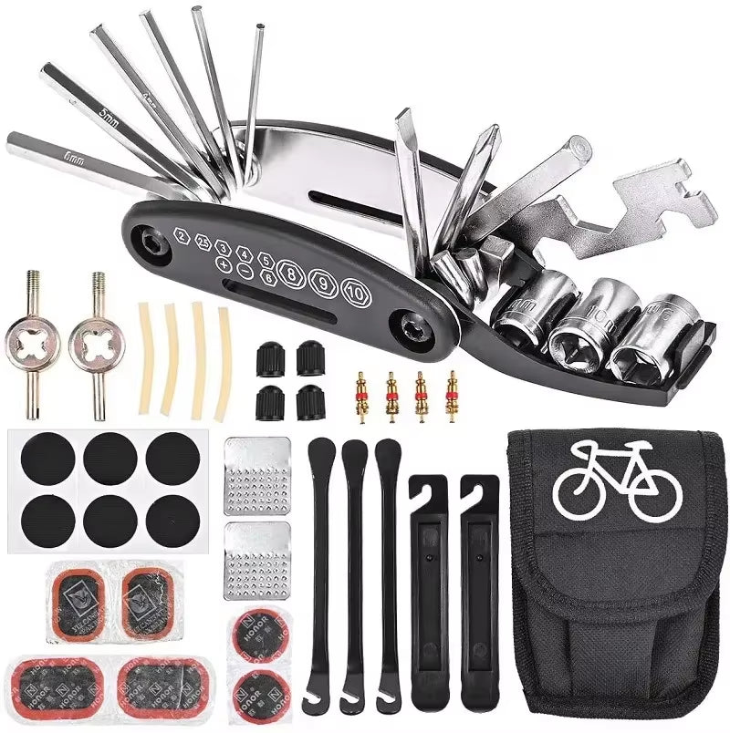 Ultimate Bicycle Repair Tool Kit - Portable Multi-Tool Set with Pump & Tire Patches for Mountain & Road Bikes