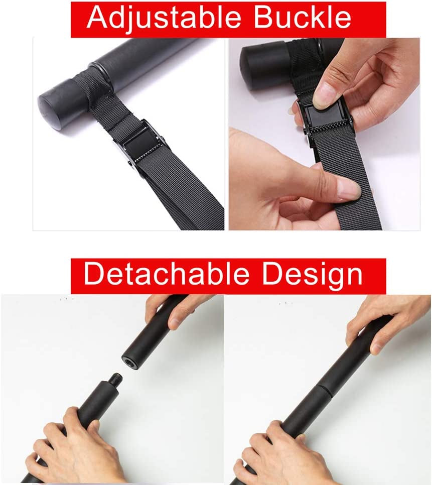 Portable Pilates Bar with Resistance Bands - Home Gym Squat Equipment for Men & Women (Red - 4 Bands)