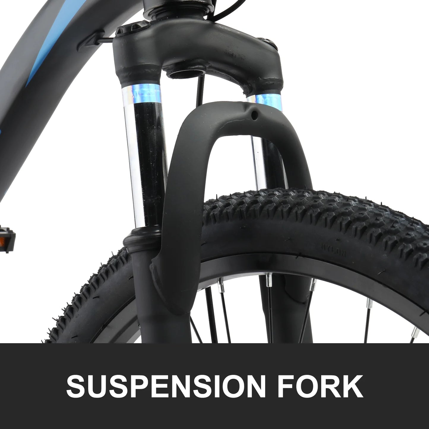 24" Adult Mountain Bike - 21 Speed, Dual Disc Brakes, Stylish Blue Design