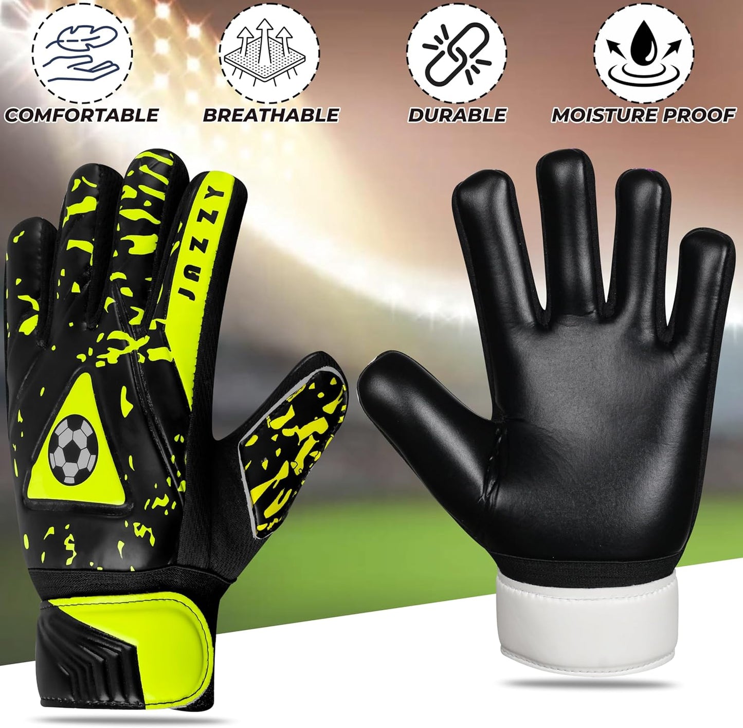 Youth Goalie Gloves with Enhanced Double Wrist Protection - Ultimate Performance and Comfort