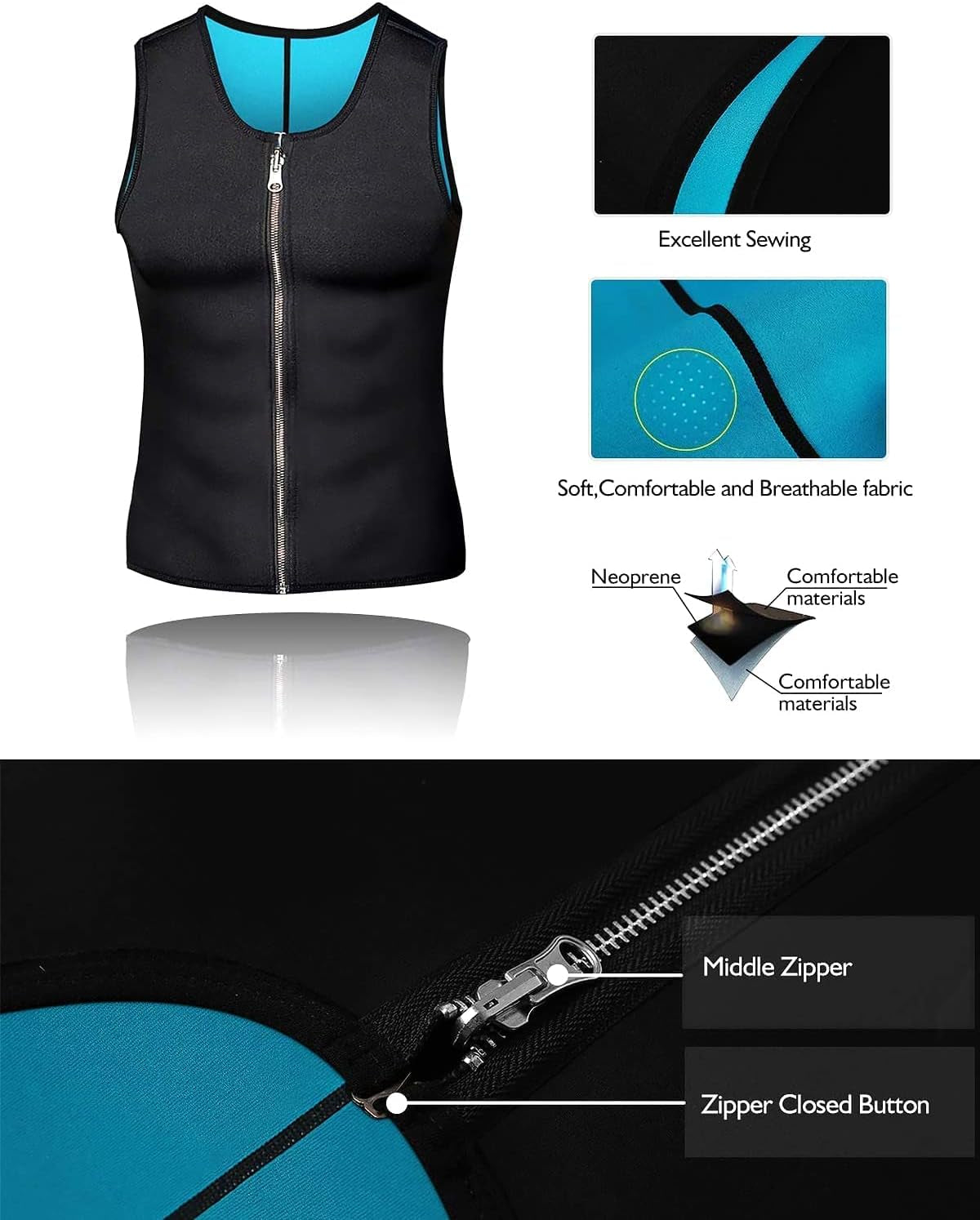 Men's Neoprene Sauna Vest - Hot Sweat Waist Trainer & Slimming Shapewear for Ultimate Workout Performance