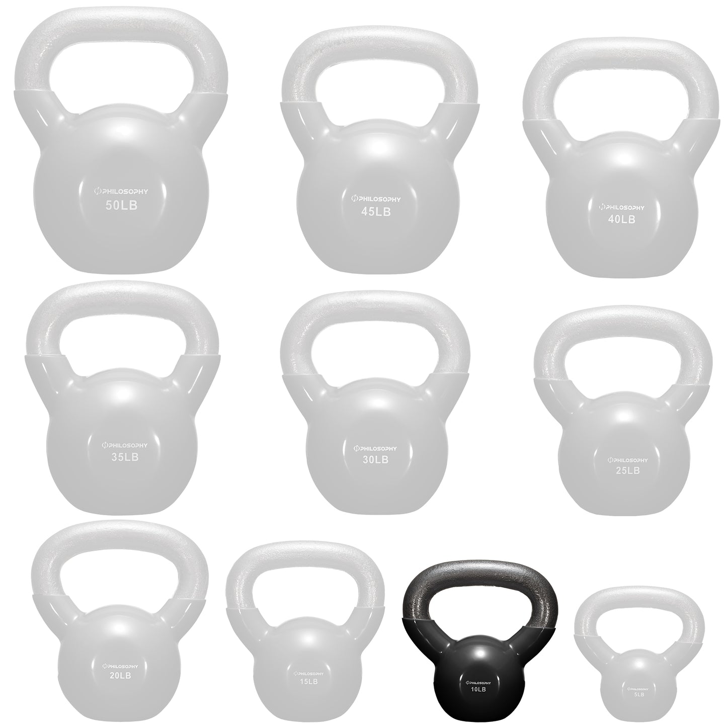 Versatile Vinyl Coated Cast Iron Kettlebells - 5 to 50 Pounds for Ultimate Strength Training