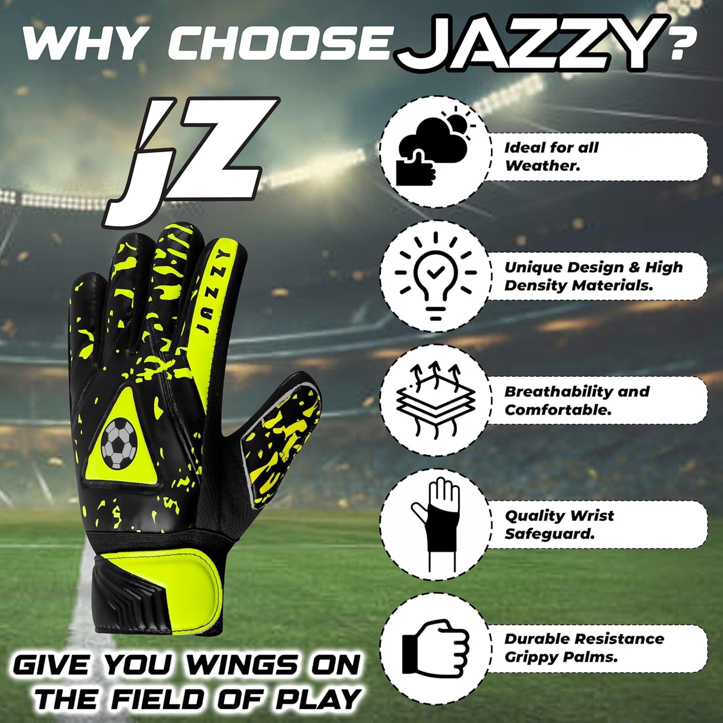 Youth Goalie Gloves with Enhanced Double Wrist Protection - Ultimate Performance and Comfort