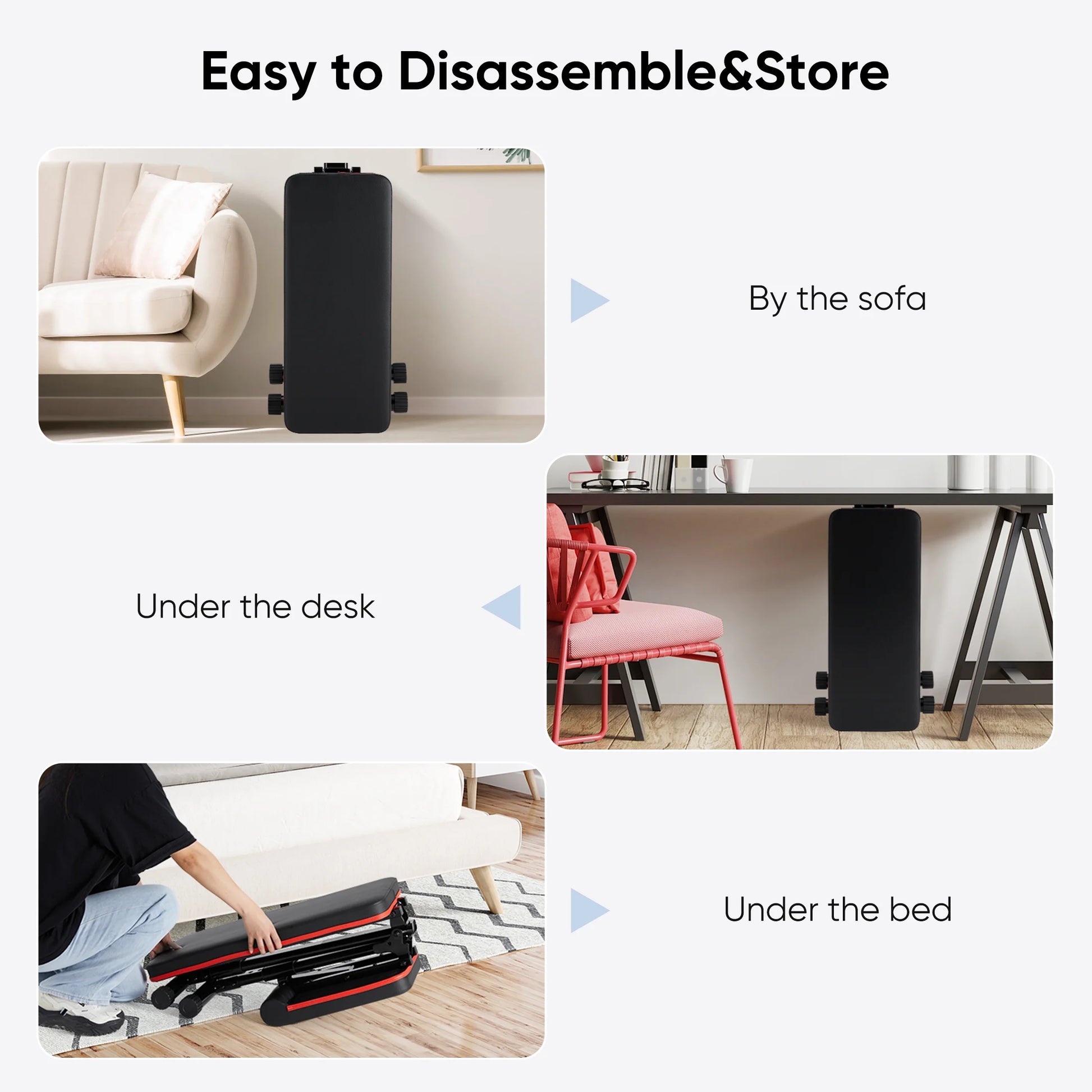 Ultimate 9-Position Adjustable Weight Bench - Supports 795Lbs, Foldable Design for Full Body Home Gym Fitness & Strength Training - Sleek Black Finish