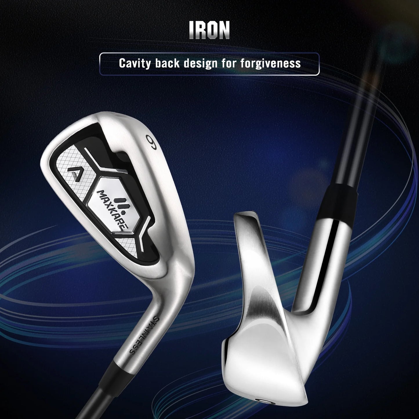 Complete Golf Clubs Set Golf Men'S Regular 9-Piece Complete Set, 3 Head Covers, Stand Bag - Right Hand, Blue