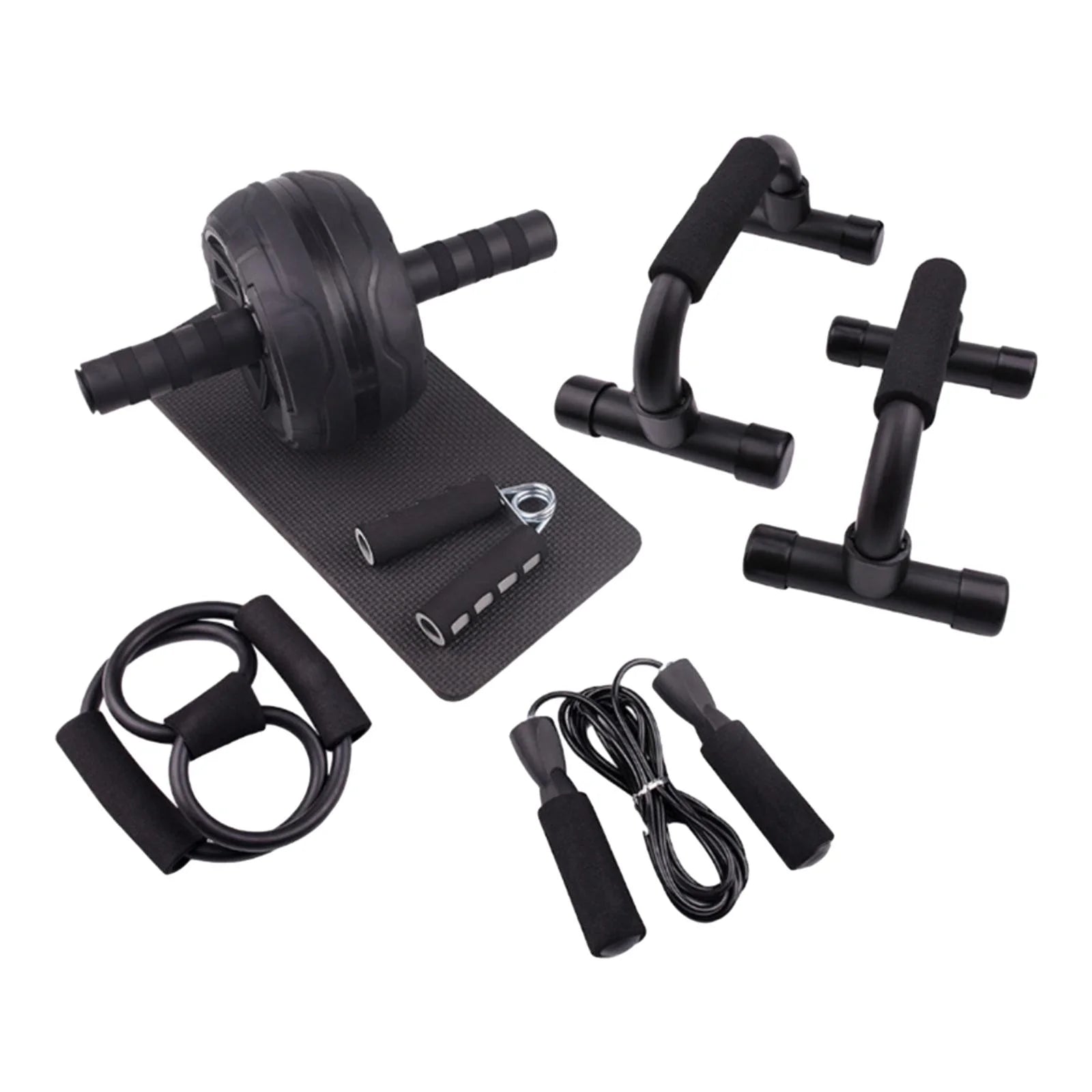 Ultimate Abs Roller Wheel & Chest Expander Set - Home Gym Fitness Equipment for Total Body Workout